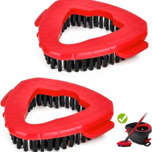 2 Pack Spin Scrub Brush Compatible for Oceda EasyWring 1 Tank System, Shower Scrubber Replacement Head, Hard Bristle Cleaning Brush for Kitchen,Tile and Bathroom