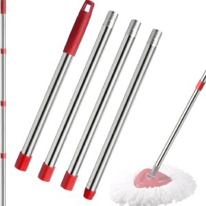 4-Section Spin Mop Replacement Handle- 2.5-5 Foot Mop Handle Replacement Stick Only Compatible with O Cedar EasyWring Spin Mop Base (Mop Head Not Included)