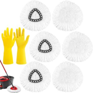 6 Pack Mop Heads Replacements Compatible with O-Ceda EasyWring Spin Mop Refills, Microfiber Mop Replace Head, Deep Clean, Machine Washable, Housework Helper and Easy to Replace