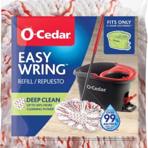 O-Cedar EasyWring Deep Clean Refill (1-Pack) | 40% More Cleaning Power | Microfiber Mop Refill Compatible with O-Cedar EasyWring Spin Mop & Bucket System