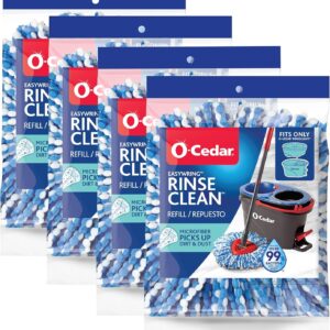 O-Cedar EasyWring RinseClean Refill 4-Pack – Essential Mop Accessories for Effortless Cleaning