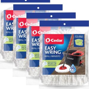 O-Cedar EasyWring Spin Mop Microfiber Refill (Pack of 4)