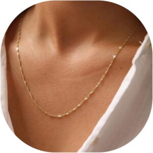 BAYLAY Gold Chain Necklace for Women -18K Gold Plated Gold Chain Necklace Waterproof Jewelry Dainty Gold Necklace Gold Chain for Women Gold Jewelry Gold Necklace for Women Gifts