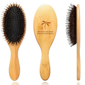 Boar Bristle Hair Brush by Belula – Hair Brushes for Women & Mens Hair Brush, Detangler Brush, Hairbrush, Detangling Brush for Long, Curly or Any Type of Hair