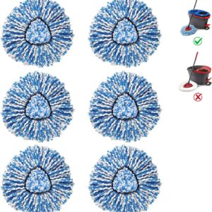 BonusLife 6-Pack Mop Head for O-Ceda RinseClean Spin Mop Refill 2-Tank System Only Easy Cleaning Microfiber Replacement