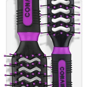 Conair Salon Results Vent Hairbrush Set – Detangling Hairbrush – hair brushes for women – Travel Hair brush + Full-size Hairbrush