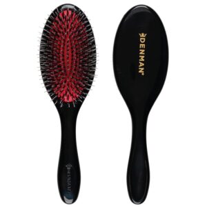 Denman Style & Shine Smoother Hairbrush with Soft Nylon Quill Boar Bristles – For Slick Back, Smoothing, Detangling, Straightening all Hair types.