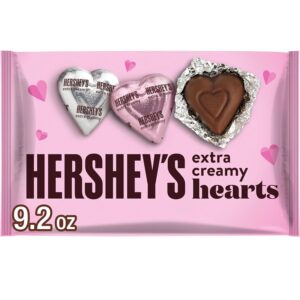 HERSHEY’S Milk Chocolate Hearts, Valentine’s Day Candy Bag, 9.2 oz