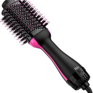 Hair Dryer Brush Blow Dryer Brush in One, Upgraded 4 in 1 Hair Dryer and Styler Volumizer with Negative Ion Anti-frizz Ceramic Titanium Barrel Hot Air Brush Hair Straightener Brush