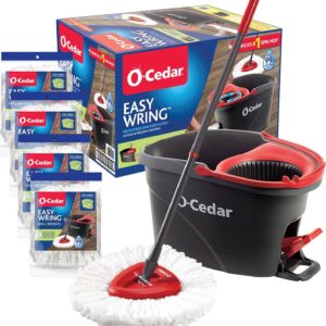 O-Cedar EasyWring Microfiber Spin Mop & Bucket Floor Cleaning System + 2 Extra Refills with Lavender Pac (Variety Pack)