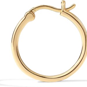 PAVOI 14K Gold Plated 925 Sterling Silver Post Lightweight Hoops | 20mm – 30mm Earring | Gold Hoop Earrings for Women