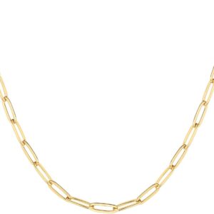 PAVOI 14K Gold Plated Curb Paperclip Box Sphere Bead Snake Herringbone and Figaro Chain Adjustable Necklace