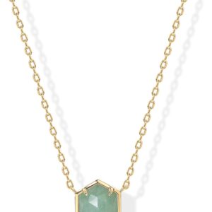 PAVOI 14K Gold Plated Gemstone Pendant Necklace | Dainty Chain Necklaces for Women | Amethyst, Green Fluorite, Labradorite, Rose Quartz Gemstone Pendants