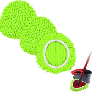 Spin Mop Heads Replacements for Ocedar Easywring 1 Tank System 3 Pack Microfiber Chenille Mop Pad Spin Mop Refill for O Cedar Mop Head Replacement