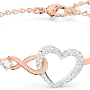 Swarovski Infinity Heart Jewelry Collection, Necklaces and Bracelets, Rose Gold & Rhodium Tone Finish, Clear Crystals