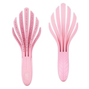 Wet Brush Go Green Curl Detangler Hair Brush-Pale Pink-Ultra-Soft IntelliFlex Detangling Bristles Glide Through Tangles with Ease – Great For Curly Hair – No Split Ends & Pain-Free for Wet or Dry Hair