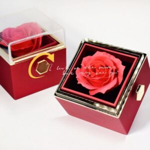 Rotating Soap Flower Rose Gift Box Creative Rotating Rose Jewelry Packaging Box Valentine’s Day Gift For Women