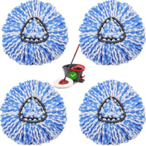 4 Pack Spin Mop Replacement Heads Compatible with O Cedar EasyWring Spin Mop,Microfiber Spin Mop Refills, Easy Cleaning Floor Mop Head Replacement