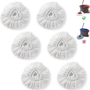 FabDay 6 Pack Compatible with EasyWring Spin Mop Head Refill 360 Degree Easy Cleaning Microfiber Mop Pad Replacement