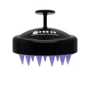 HEETA Shampoo Scalp Brush Massager Hair Growth, Scalp Scrubber with Soft Silicone Bristles for Hair Growth & Dandruff Removal, Hair Brush for Scalp Exfoliator, Black