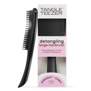 Tangle Teezer Large Ultimate Detangler Hairbrush for Wet & Dry Hair, Eliminates Knots & Reduces Breakage for Long, Thick, & Curly Hair Types, Black Gloss