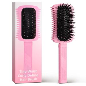 Curl Defining Brush Pink, Volume Brush for Curly Hair, Curly Hair Brush Defining, Shaping and Styling Women’s Curls