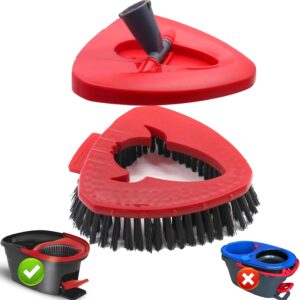 Spin Mop Scrub Brush Replacement Head and Mop Base Compatible with Ocedar EasyWring 1 Tank System, Floor Scrubber Brush Triangle Hard Bristle for Bathroom Kitchen Pool, Glass and Tile Walls