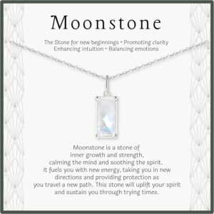 HOPE LOVE SHINE New Beginnings Rainbow Moonstone Sterling Silver Necklace for Women